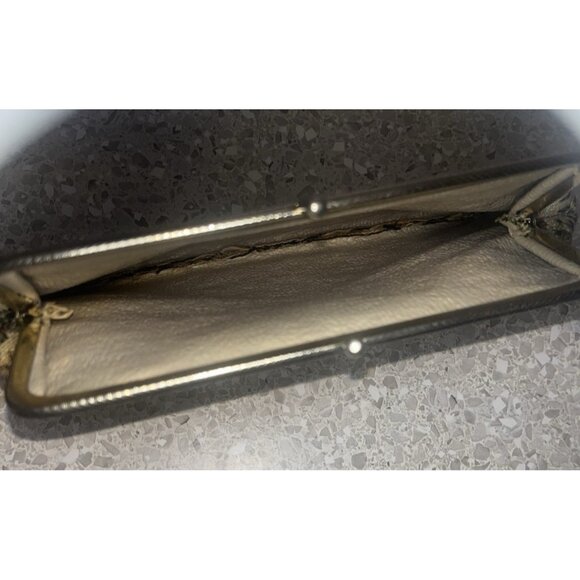 Tapestry Floral Clutch Kiss Closure Bag Purse Vintage Gold Tone Hardware 12 x 8" - Picture 6 of 11